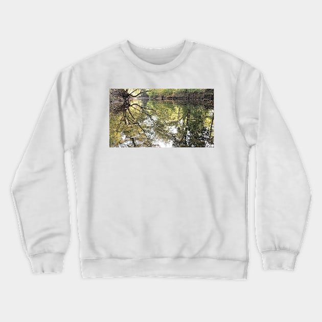 Beautiful Natural Fall Foliage Reflections of Nature on Water at Indian Creek Crewneck Sweatshirt by Zen Goat 